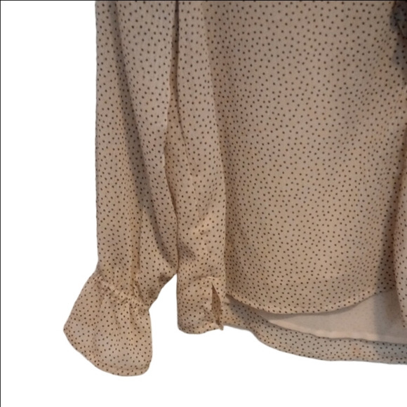 LOFT Beige Ruffle Blouse Small Women’s Dressy Work & Casual Top - Picture 5 of 7